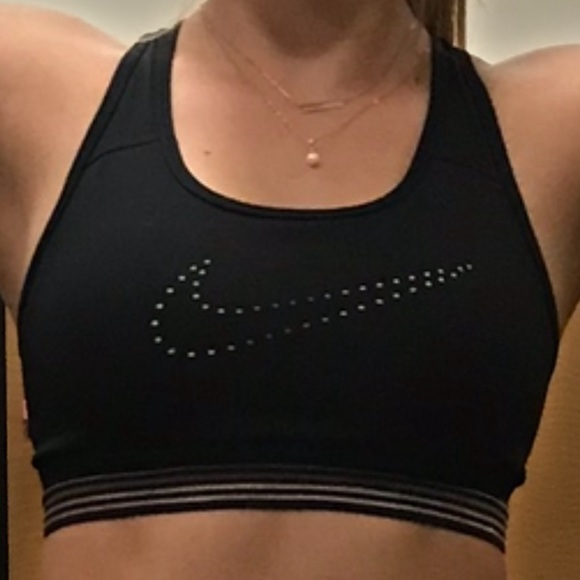 Nike Perforated Swoosh Sports Bra - Volt - lightly worn - Picture 4 of 4